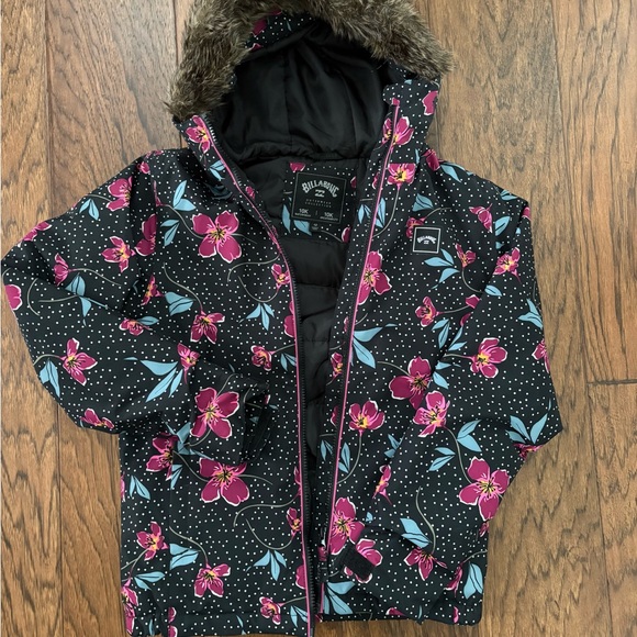 Billabong Black and Pink Outerwear Jacket
